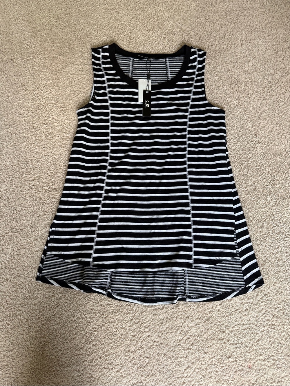 NWT Cable & Gauge Black and White Striped Sleeveless Tank